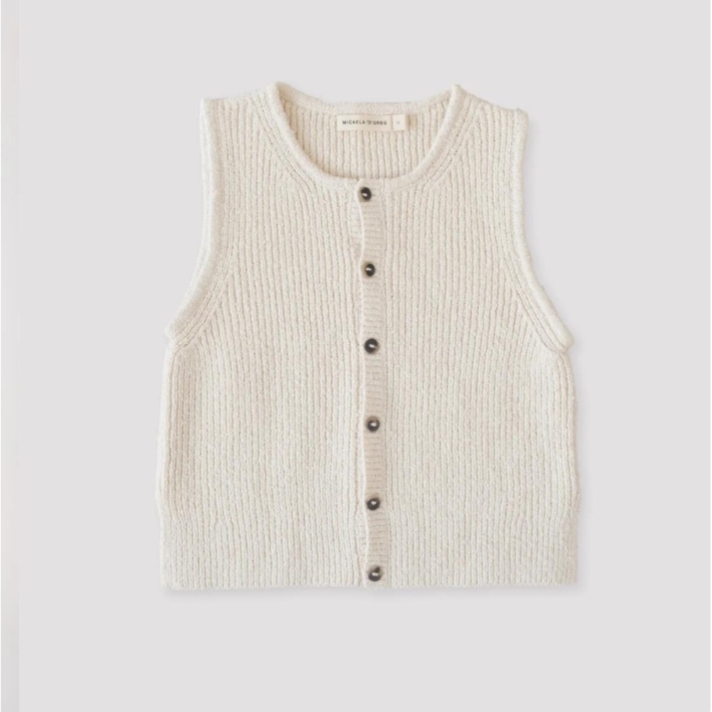 Boucle Micaela Greg Cream rib vest in Small